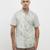 Grön slim fit-skjorta med RR-broderi