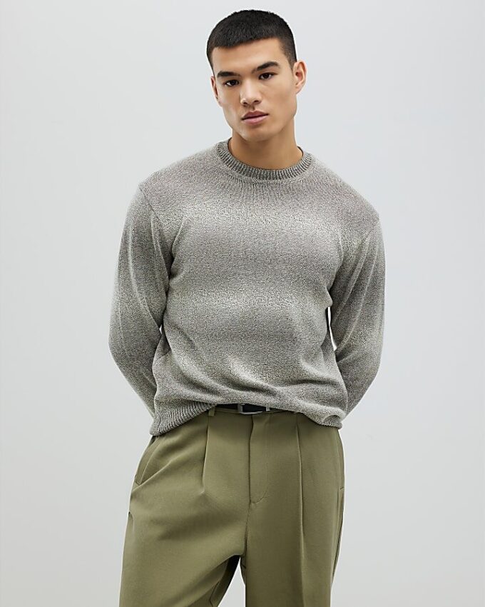 Grön slim fit-tröja med gradient