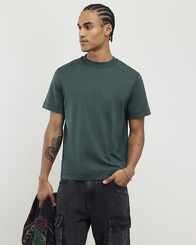 Grön T-shirt med normal passform