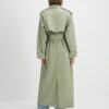 Grön trenchcoat i konstläder med bälte