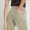 Gröna högmidjade jeans med raka ben