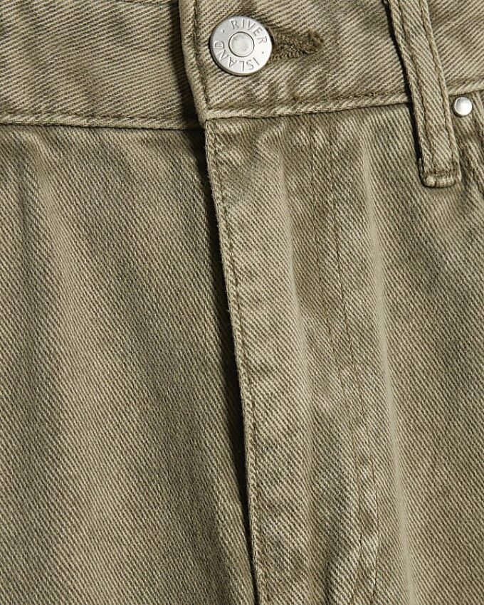 Gröna högmidjade jeans med raka ben