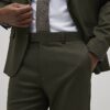Gröna slim fit-kostymbyxor med struktur
