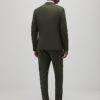 Gröna slim fit-kostymbyxor med struktur