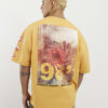 Gul oversized T-shirt med 92 fotopatch