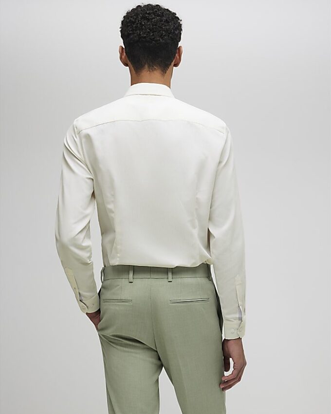 Gul slim fit premiumskjorta