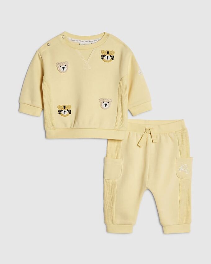 Gul sweatshirtset med karaktärsmotiv för pojkar