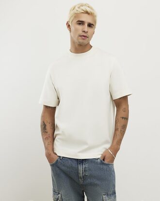 Gul T-shirt med normal passform