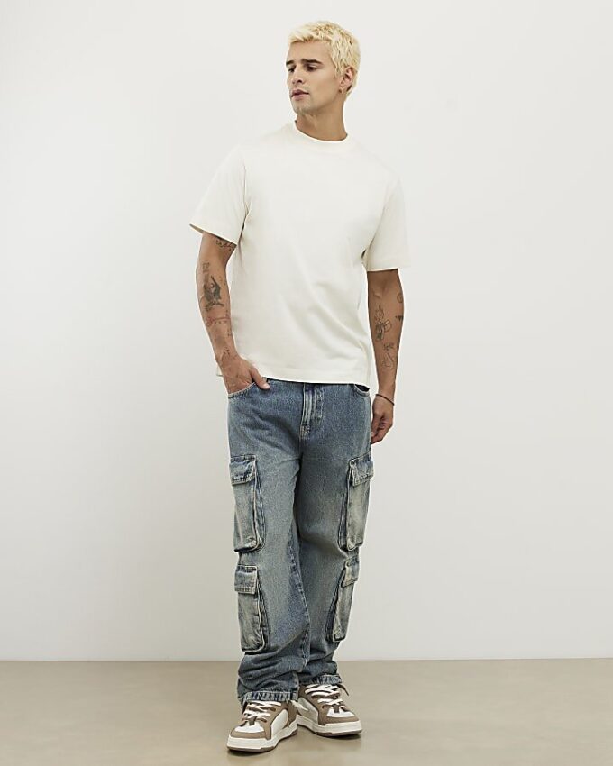 Gul T-shirt med normal passform