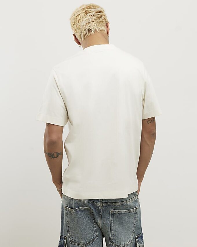 Gul T-shirt med normal passform