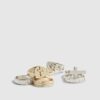 Guld- och silvermetall, multipack med 7 ringar