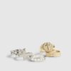 Guld- och silvermetall, multipack med 7 ringar