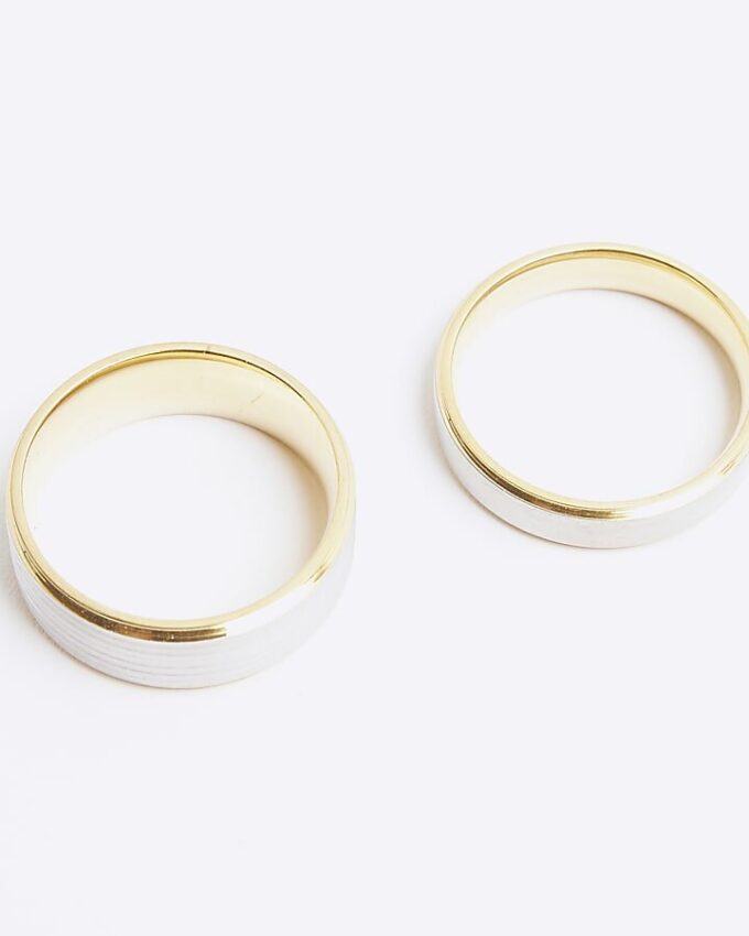 Guld- och stålringar, 2-pack