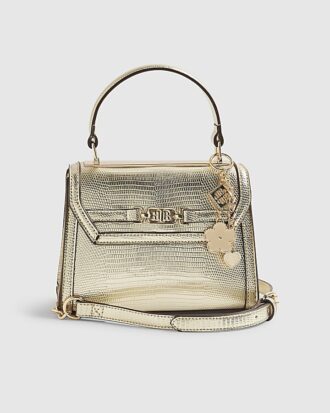 Guldfärgad mini crossbody-väska