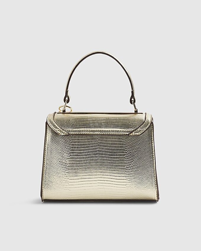 Guldfärgad mini crossbody-väska