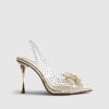 Guldfärgade Perspex Butterfly Court Heels