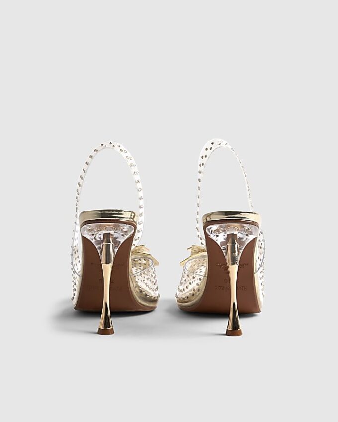Guldfärgade Perspex Butterfly Court Heels
