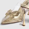Guldfärgade Perspex Butterfly Court Heels
