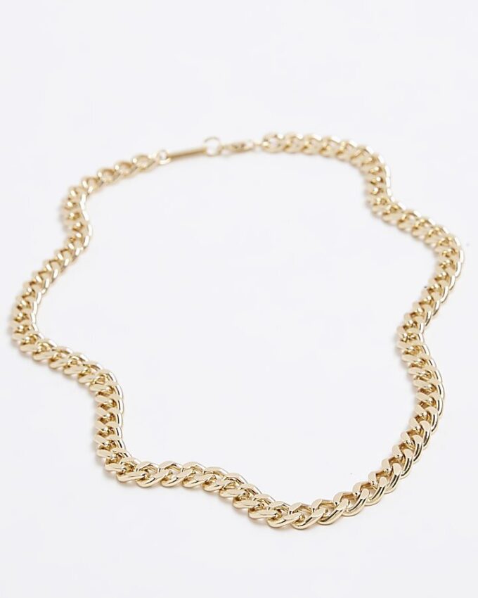 Guldpläterat halsband med kedja