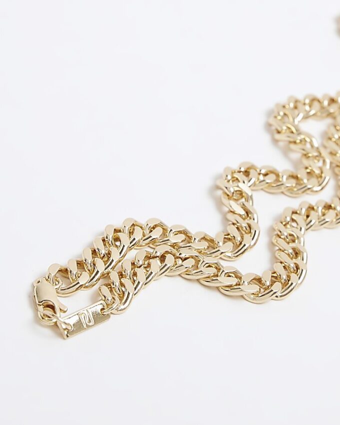 Guldpläterat halsband med kedja