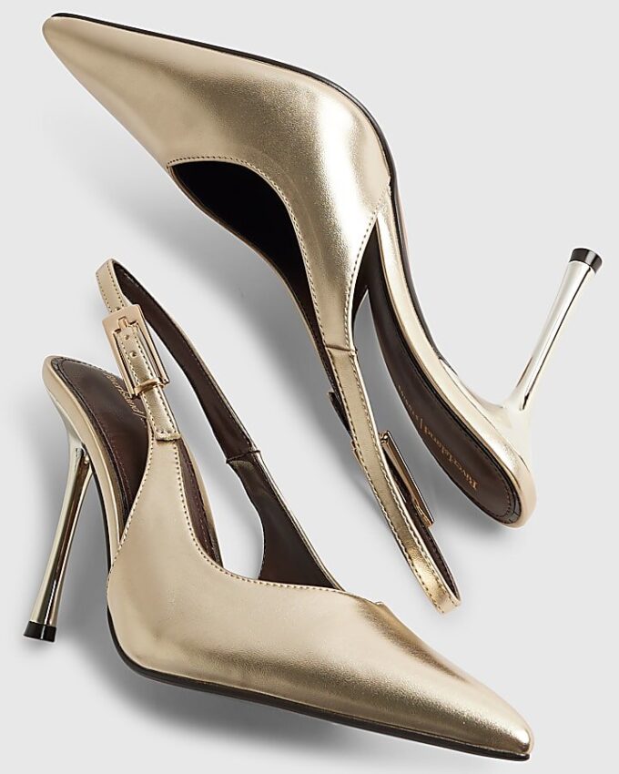 Guldspänne Sling Back Court Heels
