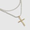 Halsband i silver med kors i blandade metaller