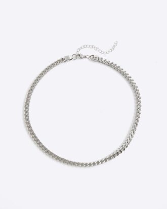 Halsband med tjock kedja i silver