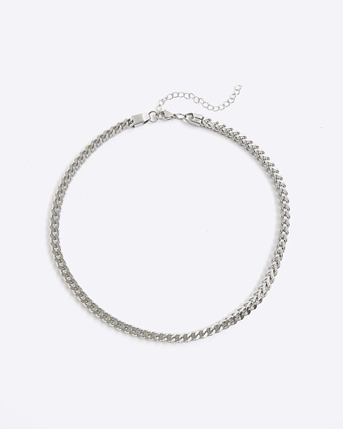 Halsband med tjock kedja i silver