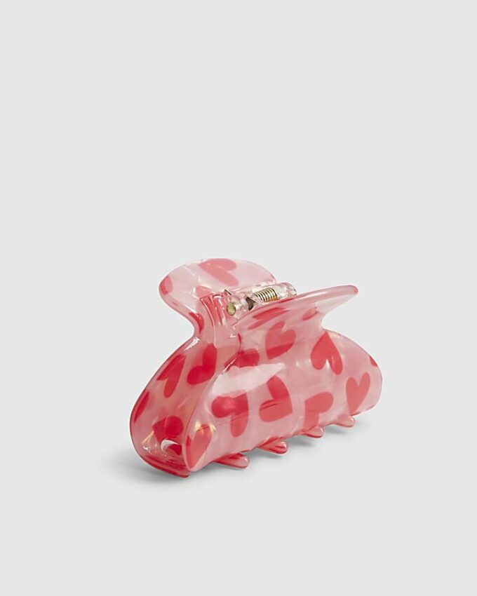 Hårklämma för flickor med rosa hjärtklor