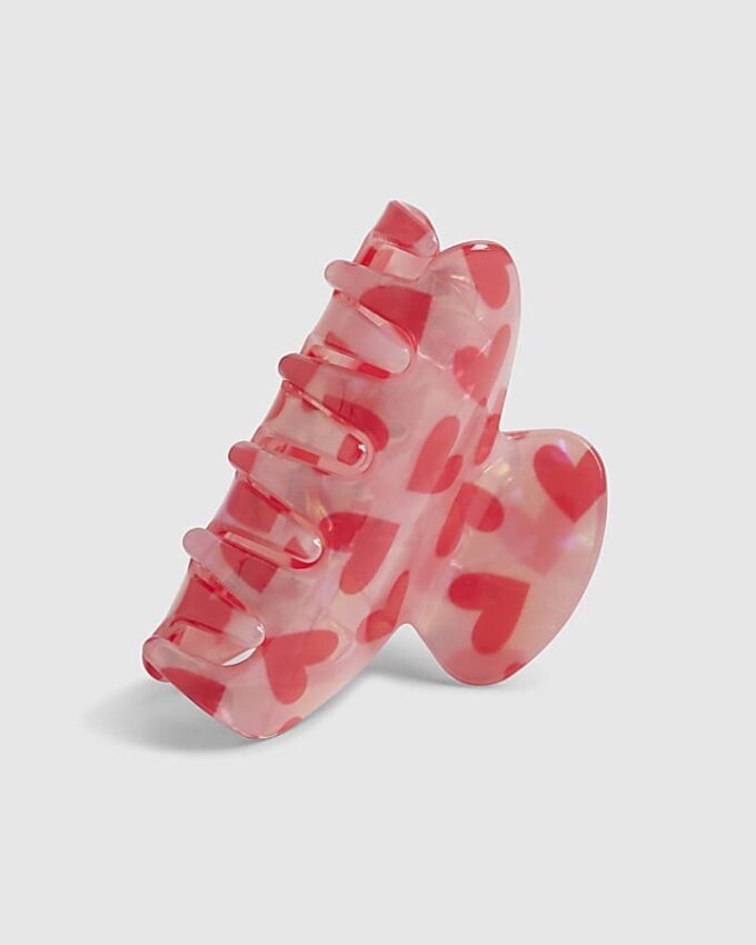 Hårklämma för flickor med rosa hjärtklor