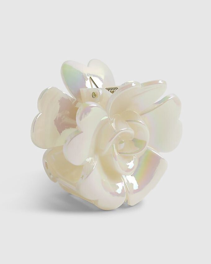 Hårklämma med rosa blommor för flickor