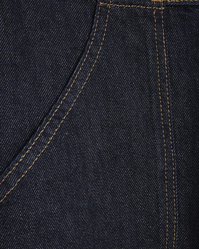 Indigo Mid Rise Tailored Baggy Wide Leg Jeans