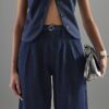 Indigo Wide Leg Tie Front Jeans