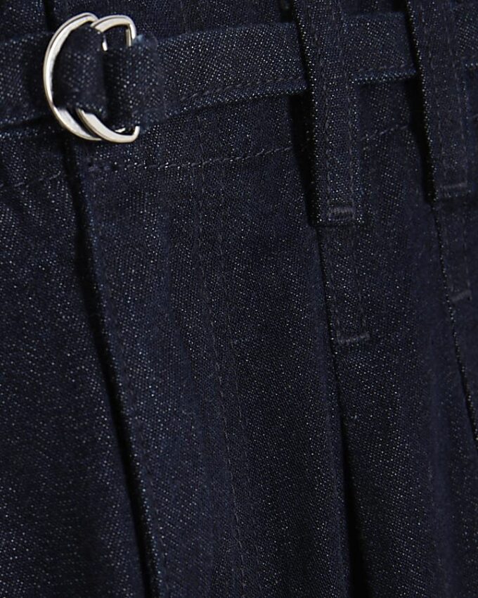 Indigo Wide Leg Tie Front Jeans