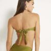 Khaki bandeau-bikinitopp med metallbeslag
