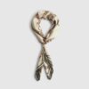 Khaki scarf med kedjemönster