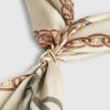 Khaki scarf med kedjemönster