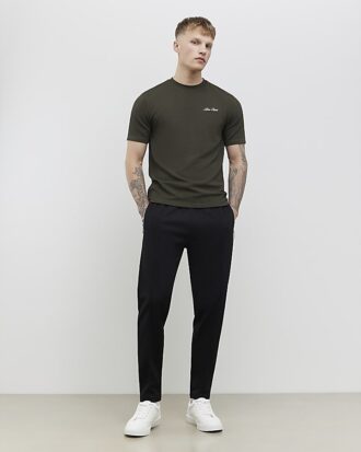 Khaki Slim Fit Textured Ame Saint T-shirt
