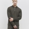 Khakifärgad slim fit-polotröja med struktur