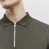 Khakifärgad slim fit-polotröja med struktur