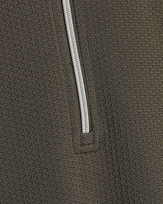 Khakifärgad slim fit-polotröja med struktur