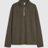 Khakifärgad slim fit-polotröja med struktur