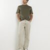Khakifärgad slim fit-T-shirt