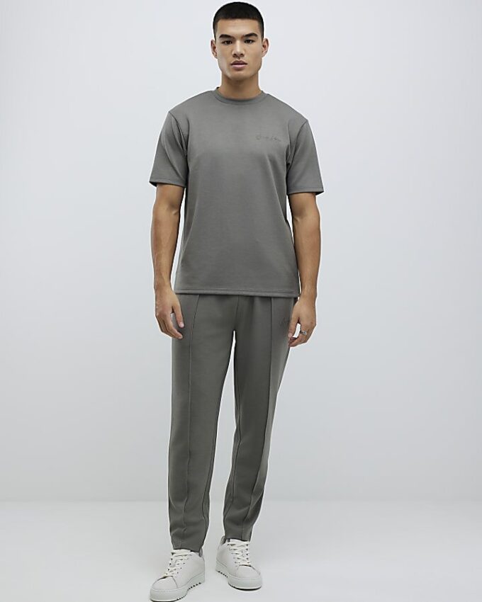 Khakifärgad slim fit-T-shirt Khakifärgad slim fit-T-shirt