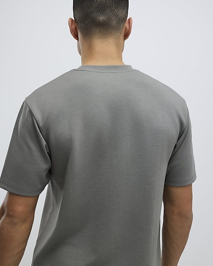 Khakifärgad slim fit-T-shirt Khakifärgad slim fit-T-shirt