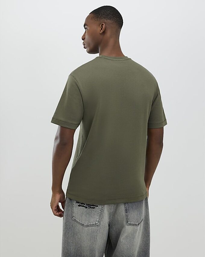 Khakifärgad slim fit-T-shirt Khakifärgad slim fit-T-shirt
