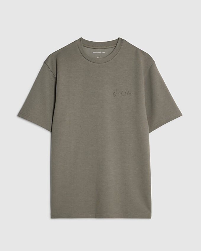 Khakifärgad slim fit-T-shirt Khakifärgad slim fit-T-shirt