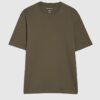 Khakifärgad slim fit-T-shirt