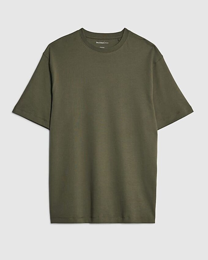 Khakifärgad slim fit-T-shirt Khakifärgad slim fit-T-shirt