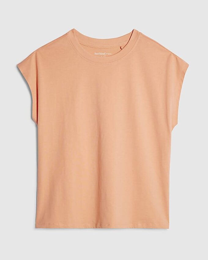 Korallfärgad T-shirt med ärmar
